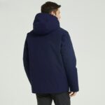 High end business outdoor down jacket 90 white duck down non removable down jacket navy blue