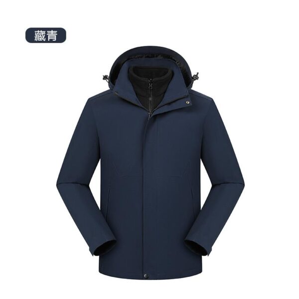 2025 New Men's Women's Detachable Three-in-One Coat Autumn Winter Waterproof Windproof Fleece-Lined Mountaineering Suit Zipper - Image 4