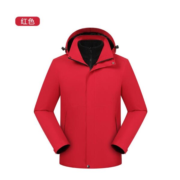 2025 New Men's Women's Detachable Three-in-One Coat Autumn Winter Waterproof Windproof Fleece-Lined Mountaineering Suit Zipper - Image 6