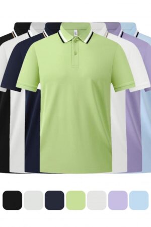 DVS56096 7A Antibacterial Cooling Mercerized Stretch Cotton Modal Double-Layer Collar Polo Shirt