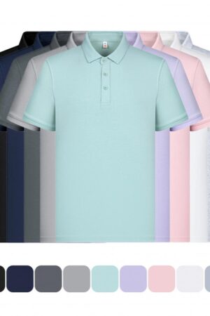 DVS5C504 50s Double-Face Sorona Cooling Antibacterial Classic Solid Color 3-Button Polo Shirt