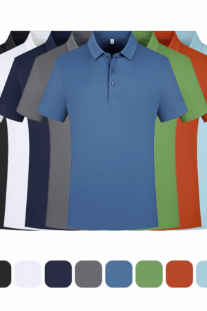 DVSP6801 60s Lenzing Modal+Sorona Solid Color Seamless2-Button Collar Polo Shirt