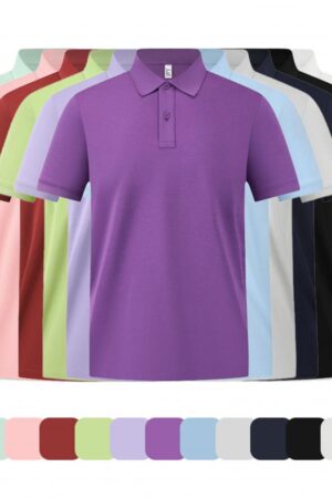 DVS56076 Men's 7A Antibacterial Cooling Mercerized Stretch Cotton Modal Solid Color Polo Shirt