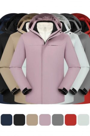 DVS98011 National Standard L 2 Waterproof T 900 YKK Zipper Solid Color Fleece 3-in-1 Jacket