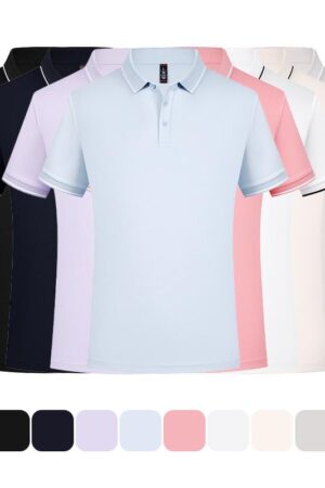 DVSNS6C655 40s Double-Face Mercerized Sorona Modal Cotton Color-Accent Collar Polo Shirt