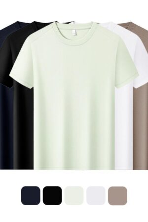 60 s Modal-Silk-Cotton Double-Face Liquid Ammonia Crew Neck T-Shirt