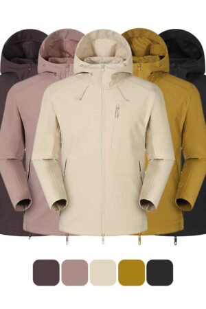 DVS91066 Premium Windproof Water-Repellent Abrasion-Resistant Zipper Style Business Casual Softshell Jacket