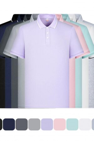 DVS5C505 50s Double-Face Sorona Cooling Antibacterial Classic3-Button Single-Trim Polo Shirt