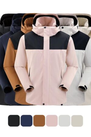 DVS60021 Fashion Paneled Heat-Sealed Waterproof Standard Polar Fleece Lining3-in-1 Jacket
