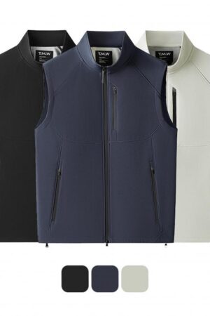 DVST2611 Quality Bound Edge Solid Color Front Panel Single-Layer Softshell Vest