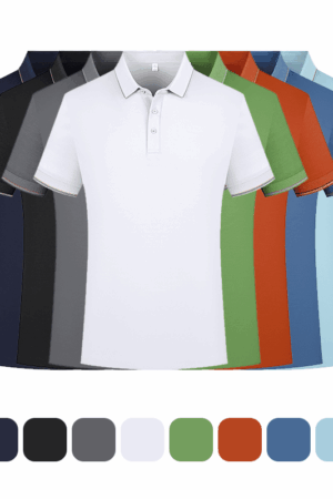DVSP6805 60s200g Lenzing Modal+Sorona Color-Block2-Button Collar Seamless Hem Polo Shirt