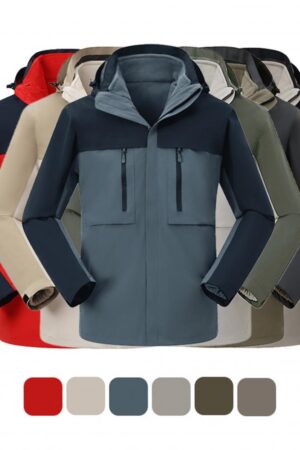 DVS-TW88151 New Color-Block Anti-Static Thickened Oxford Oli Fleece Lining3-in-1 Jacket