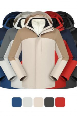 DVS98021 National Standard L 2 Waterproof T 900 YKK Zipper Color-Accented Fleece 3-in-1 Jacket