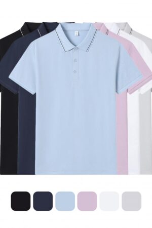 DVSF8285 50D200g HLA-Style Style Quick-Dry Sorona Single Patterned Polo Shirt