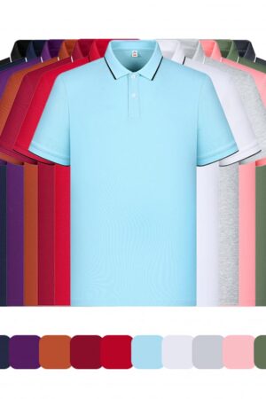 DVS5C502 220g Sorona Antibacterial Cooling4-Way Stretch 2-Button Lapel Collar Classic Single-Side Polo Shirt