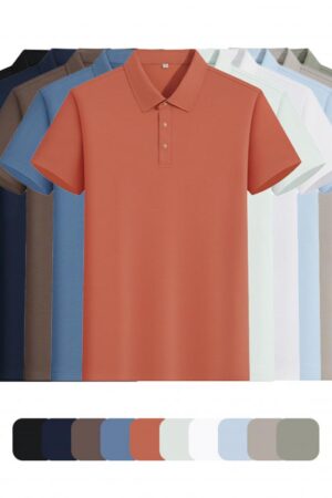 DVS6265M 50-Count Modal Cloud Cotton Press-Collar Snap-Button Polo Shirt