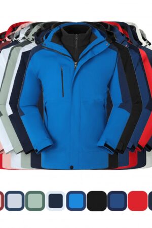DVS-TW88081 Classic Contrast Sleeve Polar Fleece Lining3-in-1 Jacket
