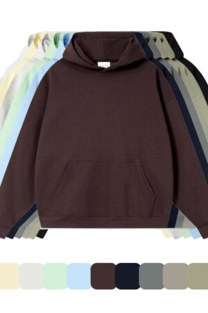 DVS78559 380g Heavy French Terry Anti-Static Drop-Shoulder Oversized Streetwear Pullover Hoodie
