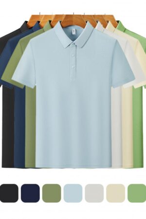 DVS25F50 7A Antibacterial230g DuPont Sorona Solid Color Seamless Shirt Collar Polo Shirt