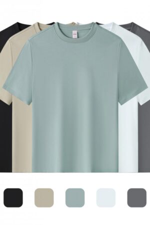 DVS68030 50 s Liquid Ammonia Treated Cooling 100% Long-Staple Cotton Crew Neck T-Shirt