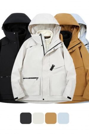 DVSLJ601 Fashion Casual National Standard Waterproof Stand Collar Thickened Oli Fleece Lining 3-in-1 Jacket