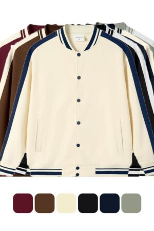DVS78511 380g Heavy Double-Face Streetwear Drop-Shoulder Bomber Jacket