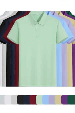 DVS5226 40-Count Value Mercerized Cotton Press-Collar Snap-Button Polo Shirt