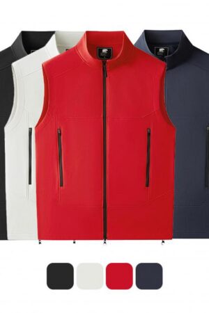 DVSB6501 Super Value Contrast Zipper Stand Collar Softshell Vest