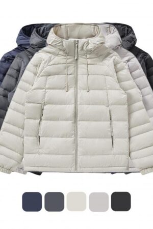 DVS75T23 Minimalist FashionLightweightCoupleNew National Std90% White Duck DownHoodedDown Jacket