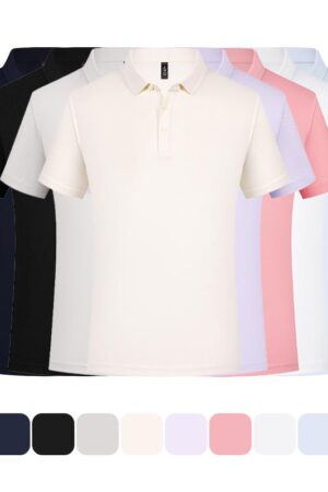 DVSNS6C633 40s Double-Face Mercerized Sorona Modal Cotton Seamless Collar Polo Shirt