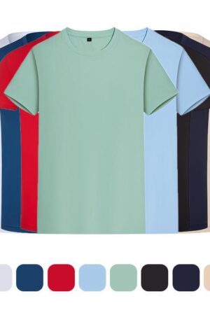 Silk Cotton高档Mercerized Polyamide-Spandex Quick-Dry Crew Neck